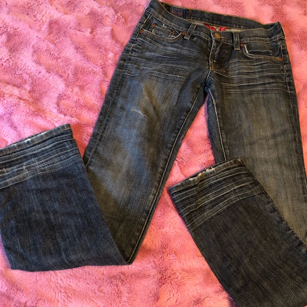 Lightly Distressed Lucky Brand Jeans - Picture 3 of 5